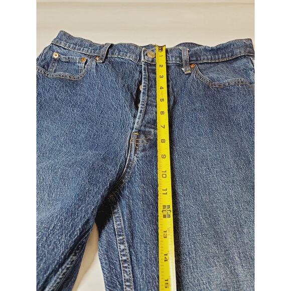 Gap Womens 31 Tall Cheeky Straight High Rise Jeans 12‎ LONG Dark Wash Stretch - Picture 9 of 11